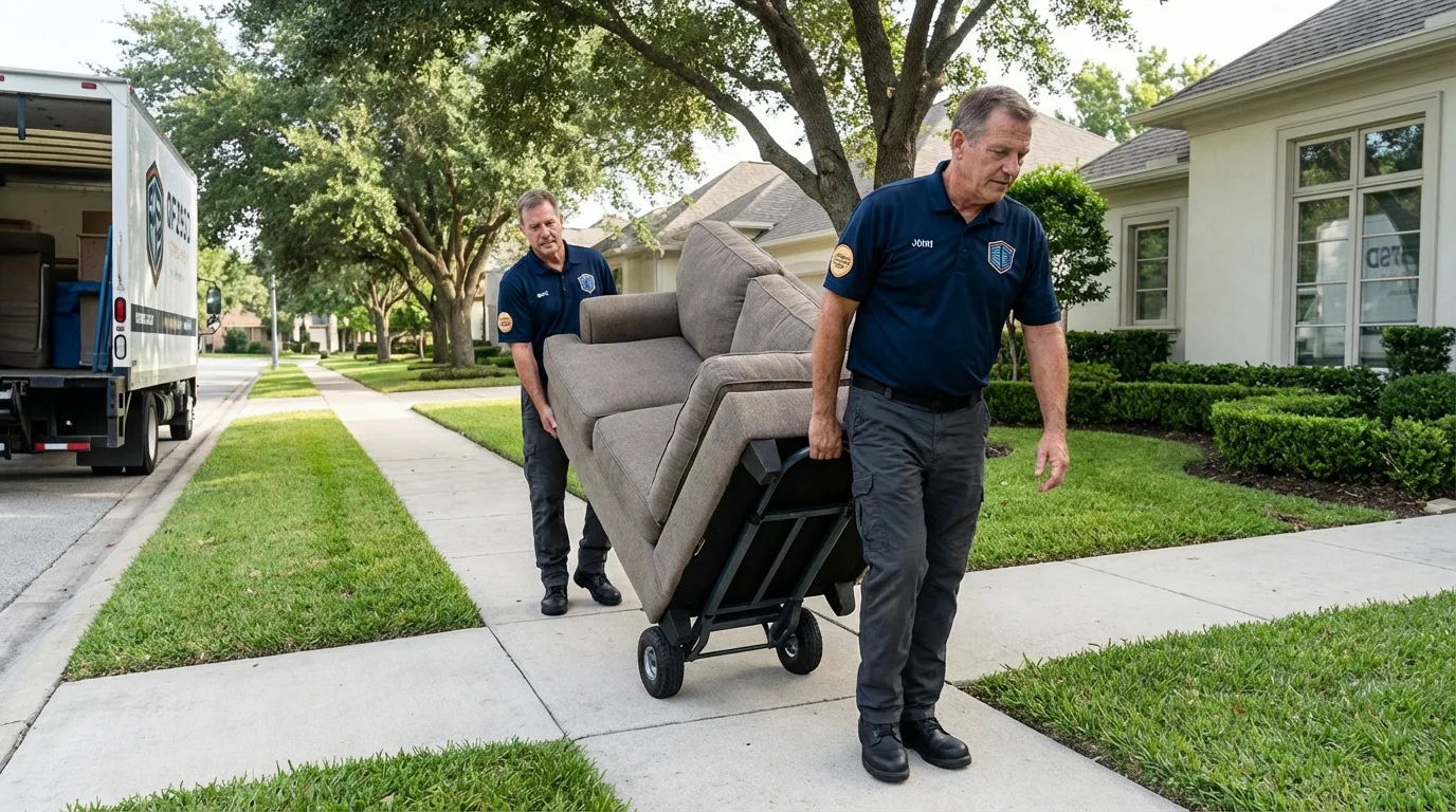 Local residential moving crew loading furniture in Littleton, CO